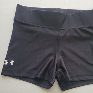 Under Armour Women's Compression Booty Shorts 3" inseam Mid Rise Size Med BLACK